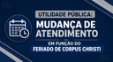 Câmara de Catanduva altera horário de funcionamento durante feriado de Corpus Christi