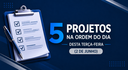 Câmara de Catanduva realiza nesta terça-feira, 2 de junho, sessão ordinária com cinco projetos na Ordem do Dia