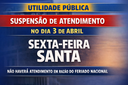 Câmara de Catanduva suspende atendimento nesta sexta-feira (3) devido à Sexta-Feira Santa