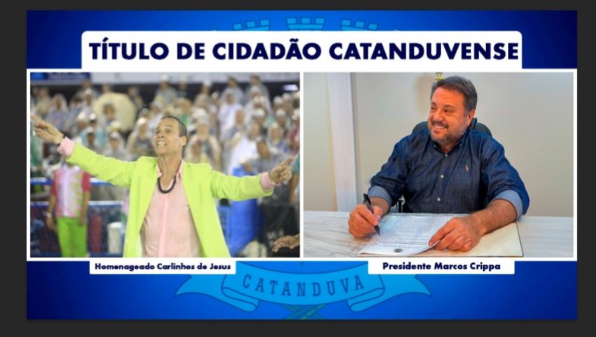 Carlinhos de Jesus receberá título de Cidadão Catanduvense em homenagem proposta pelo vereador Marcos Crippa